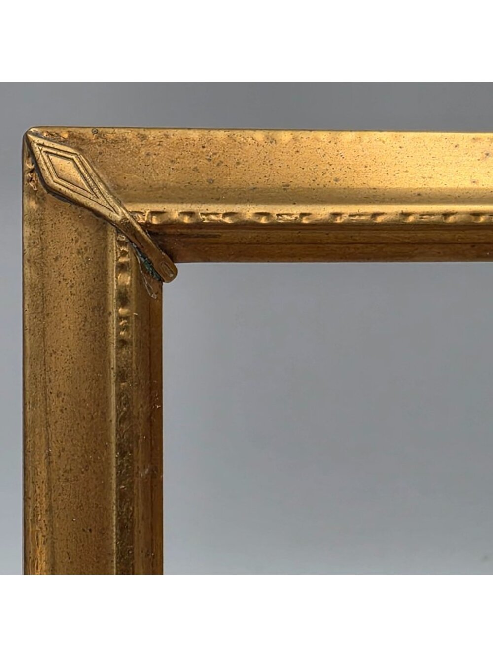 Vintage Solid Brass Picture Frame With Elegant Detailing & Applied Corners 7x9